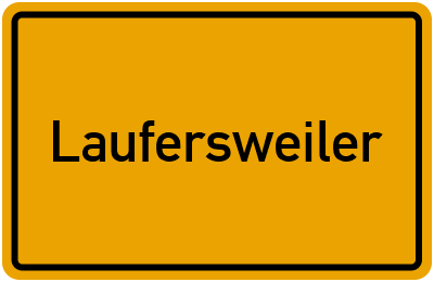 Ortsschild von Gemeinde Laufersweiler in Rheinland-Pfalz