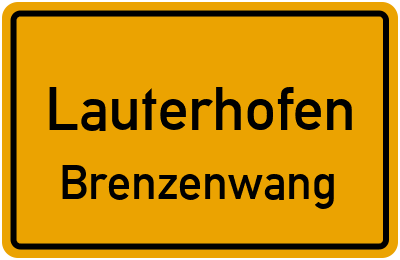 Ortsschild Lauterhofen Brenzenwang