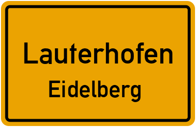 Ortsschild Lauterhofen Eidelberg