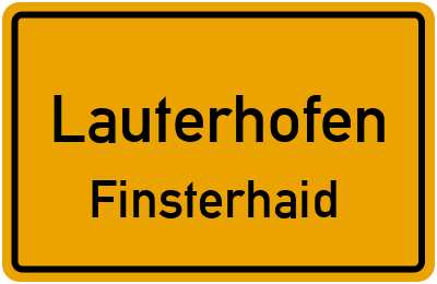 Ortsschild Lauterhofen Finsterhaid