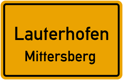 Ortsschild Lauterhofen Mittersberg