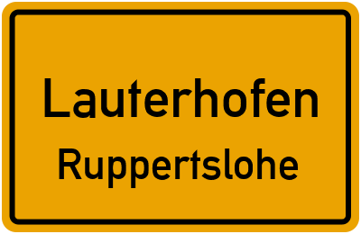 Ortsschild Lauterhofen Ruppertslohe