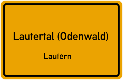Ortsschild Lautertal (Odenwald) Lautern