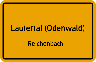 Ortsschild Lautertal (Odenwald) Reichenbach