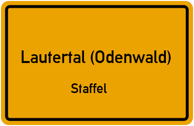 Ortsschild Lautertal (Odenwald) Staffel