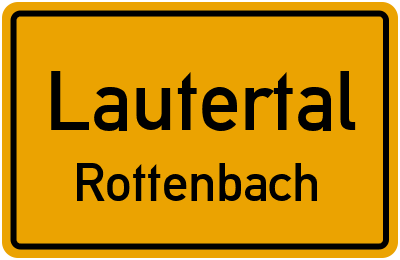 Ortsschild Lautertal Rottenbach