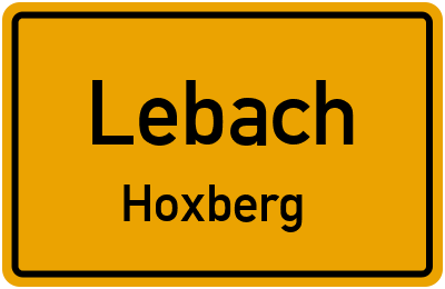 Straßenverzeichnis Lebach Hoxberg