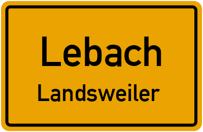 Straßenverzeichnis Lebach Landsweiler