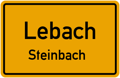 Ortsschild Lebach Steinbach