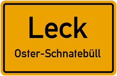 Ortsschild Leck Oster-Schnatebüll