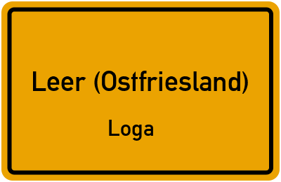 Ortsschild Leer (Ostfriesland) Loga