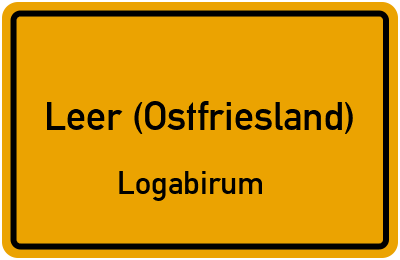 Ortsschild Leer (Ostfriesland) Logabirum