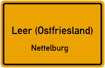 Ortsschild Leer (Ostfriesland) Nettelburg