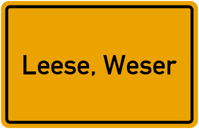 Ortsschild von Gemeinde Leese, Weser in Niedersachsen