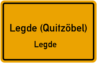 Straßenverzeichnis Legde (Quitzöbel) Legde