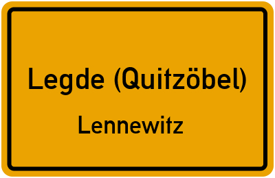 Straßenverzeichnis Legde (Quitzöbel) Lennewitz