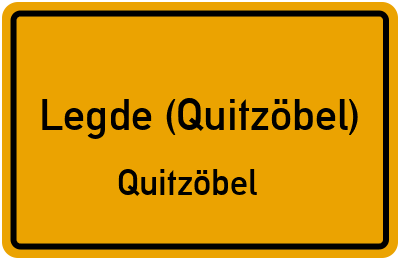Straßenverzeichnis Legde (Quitzöbel) Quitzöbel