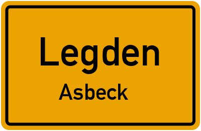 Ortsschild Legden Asbeck