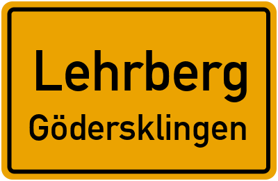 Ortsschild Lehrberg Gödersklingen