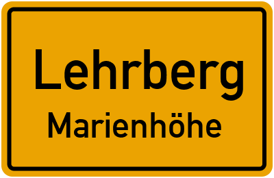 Straßenverzeichnis Lehrberg Marienhöhe
