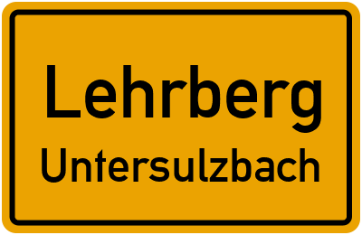 Ortsschild Lehrberg Untersulzbach