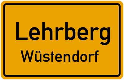 Ortsschild Lehrberg Wüstendorf