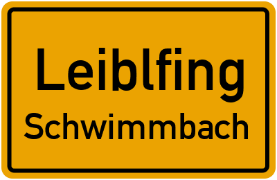 Ortsschild Leiblfing Schwimmbach