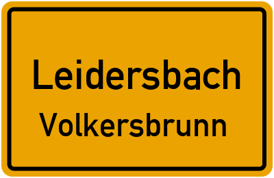 Ortsschild Leidersbach Volkersbrunn