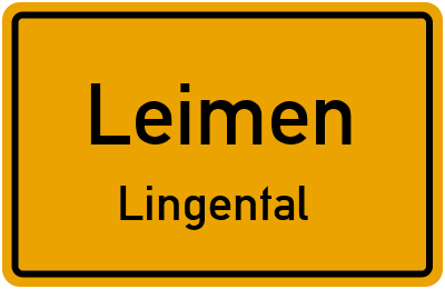 Ortsschild Leimen Lingental