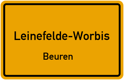 Straßenverzeichnis Leinefelde-Worbis Beuren