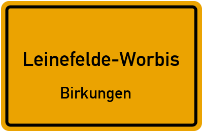 Straßenverzeichnis Leinefelde-Worbis Birkungen