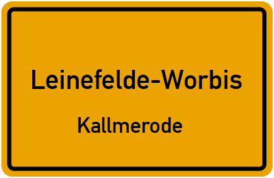 Straßenverzeichnis Leinefelde-Worbis Kallmerode