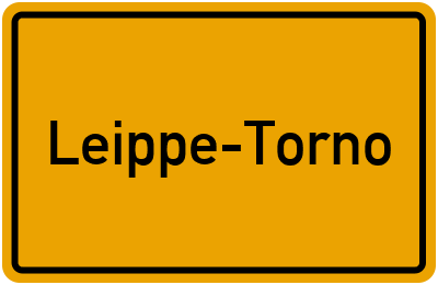 Ortsschild von Leippe-Torno in Sachsen