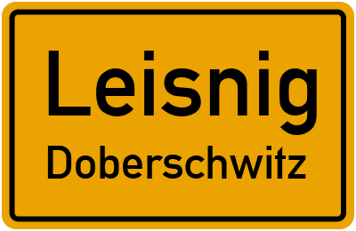 Ortsschild Leisnig Doberschwitz