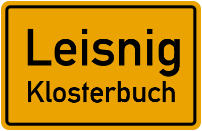 Ortsschild Leisnig Klosterbuch