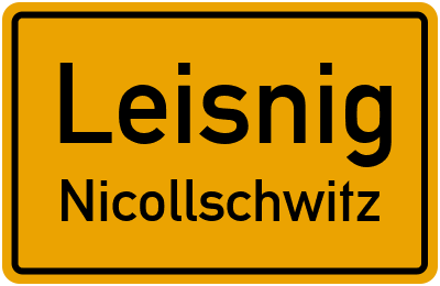 Ortsschild Leisnig Nicollschwitz
