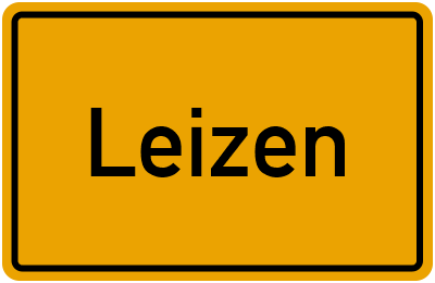 Ortsschild von Leizen in Mecklenburg-Vorpommern