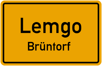 Ortsschild Lemgo Brüntorf
