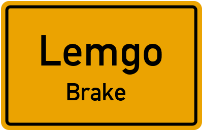 Ortsschild Lemgo Brake