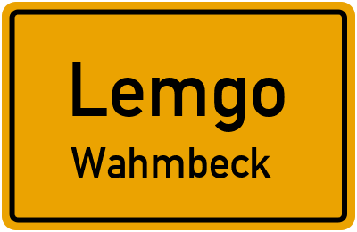 Ortsschild Lemgo Wahmbeck