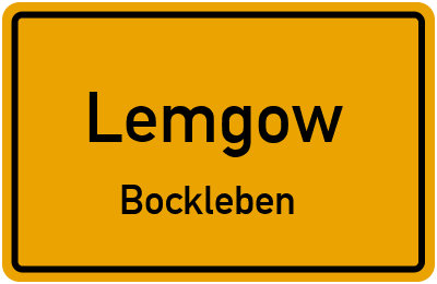 Ortsschild Lemgow Bockleben
