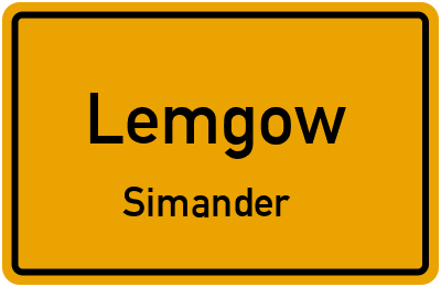 Ortsschild Lemgow Simander