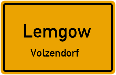 Ortsschild Lemgow Volzendorf