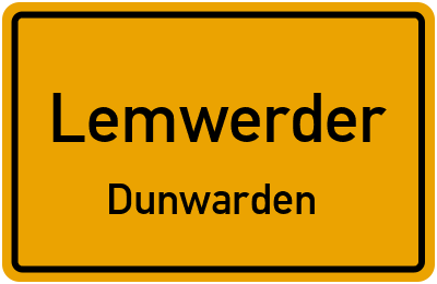 Ortsschild Lemwerder Dunwarden