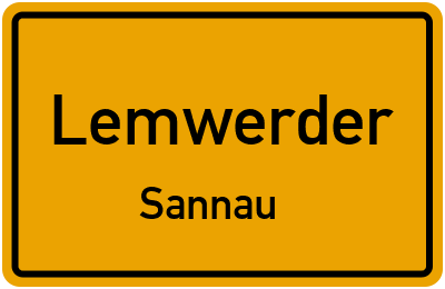 Ortsschild Lemwerder Sannau