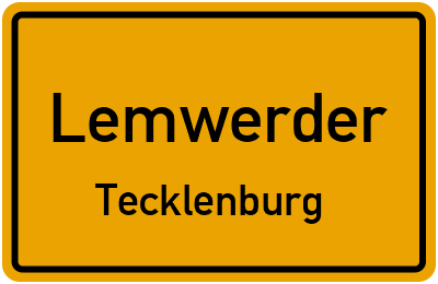 Ortsschild Lemwerder Tecklenburg