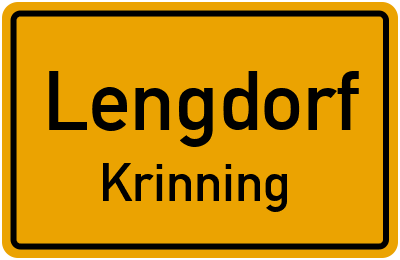 Ortsschild Lengdorf Krinning