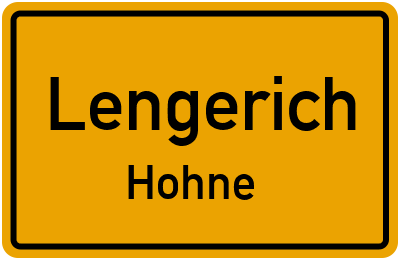 Straßenverzeichnis Lengerich Hohne