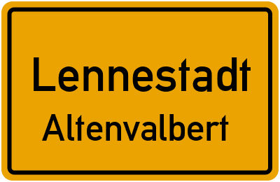 Ortsschild Lennestadt Altenvalbert