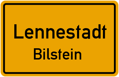Ortsschild Lennestadt Bilstein